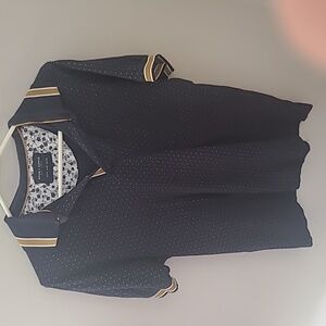 Men medium Denim & Flower blue short sleeve shirt